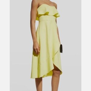 Aidan Mattox Asymmetrical Yellow Dress